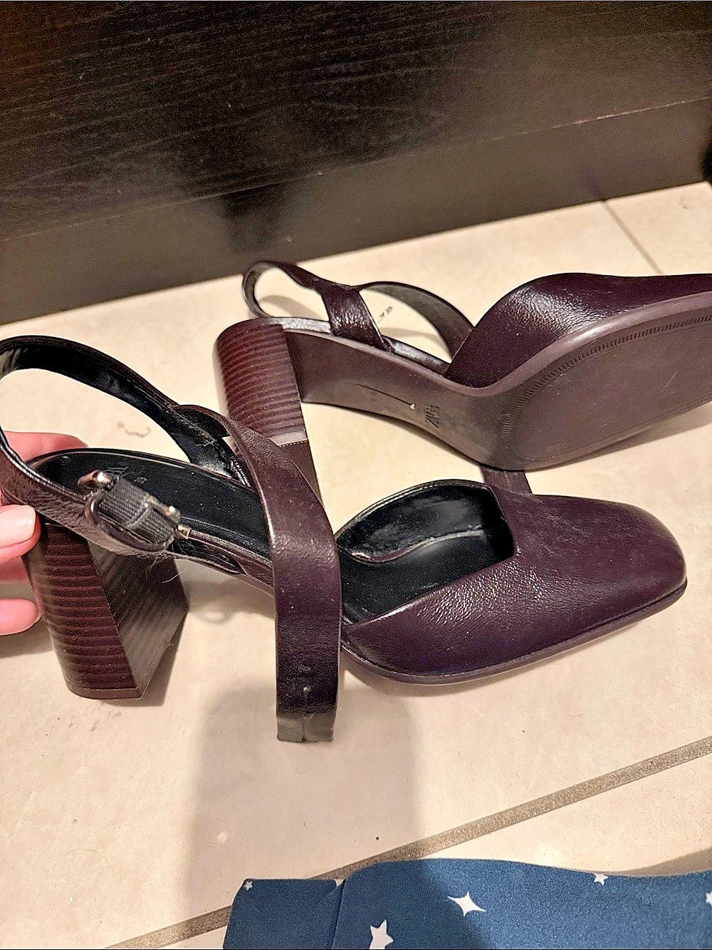 Zara Pointed Toe Heels in Brown EU 39